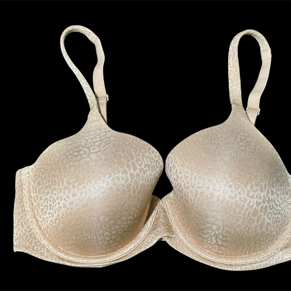 Elegant Beige Patterned Bra
